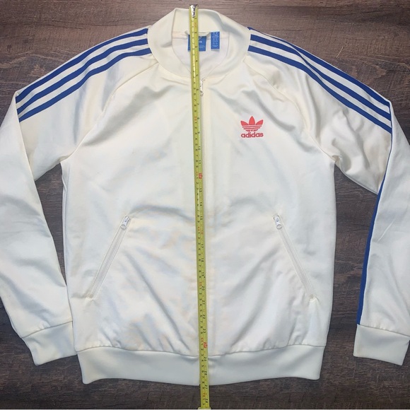 Adidas Originals Embroidered Moth Superstar Jacket Blue/Red Women's Size Medium - Picture 6 of 9